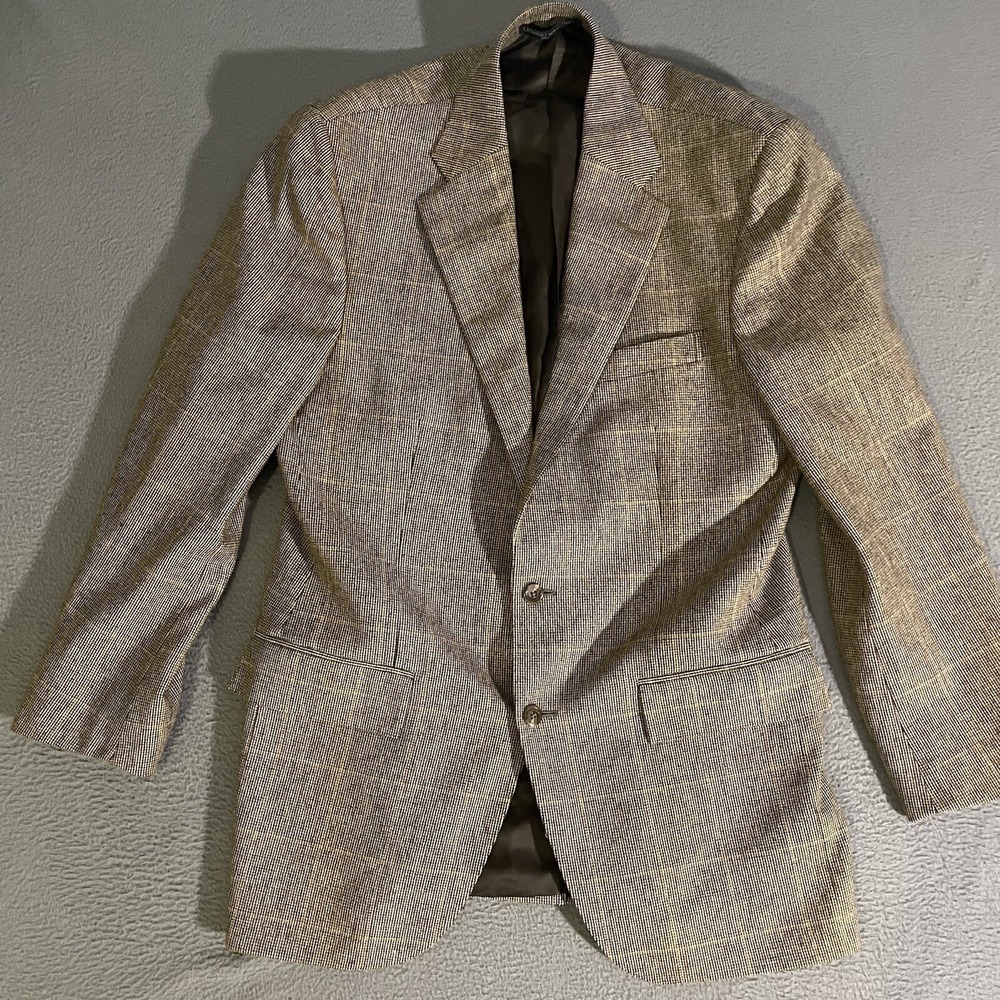 Vintage Polo Ralph Lauren Men's Virgin Wool Plaid Blazer Jacket Sz 41R 2 Button